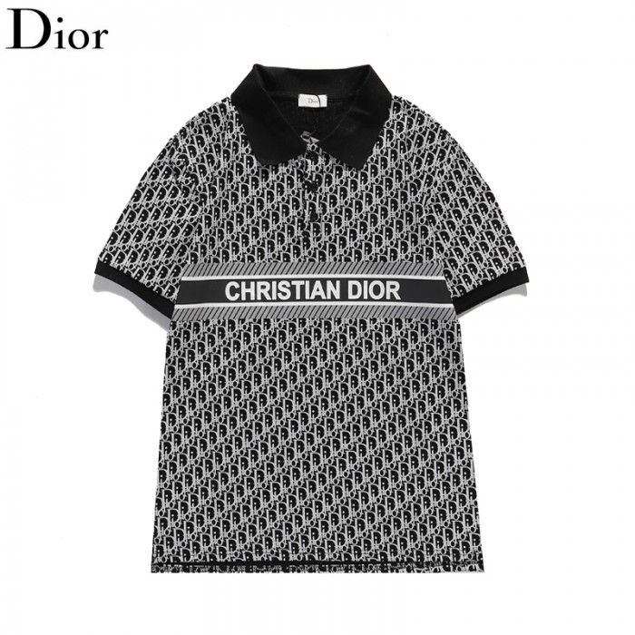 Dior Fashion Casual Summer Short sleeve T-shirt-Black/White-6175490