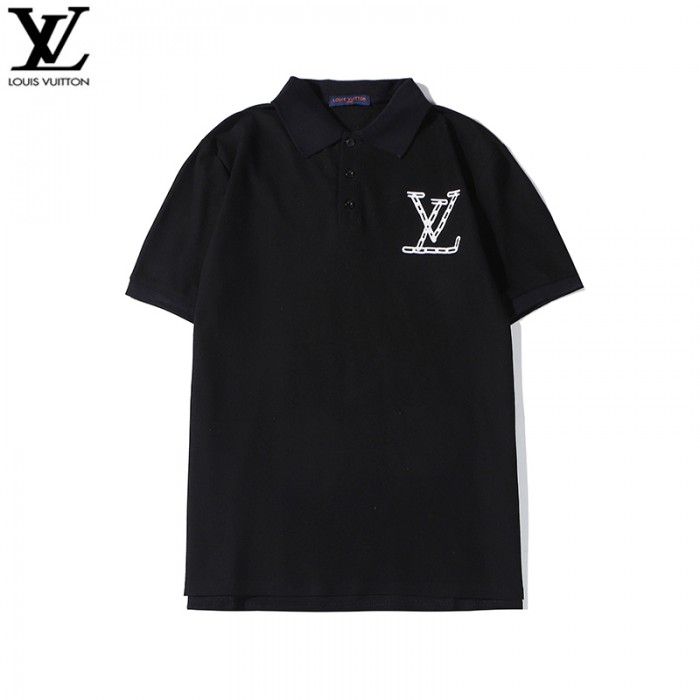 Louis Vuitton LV Fashion Casual Summer Short sleeve T-shirt-Black-9876214