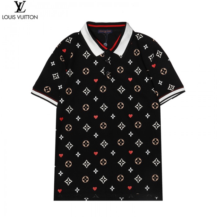 Louis Vuitton LV Fashion Casual Summer Short sleeve T-shirt-Black-321103