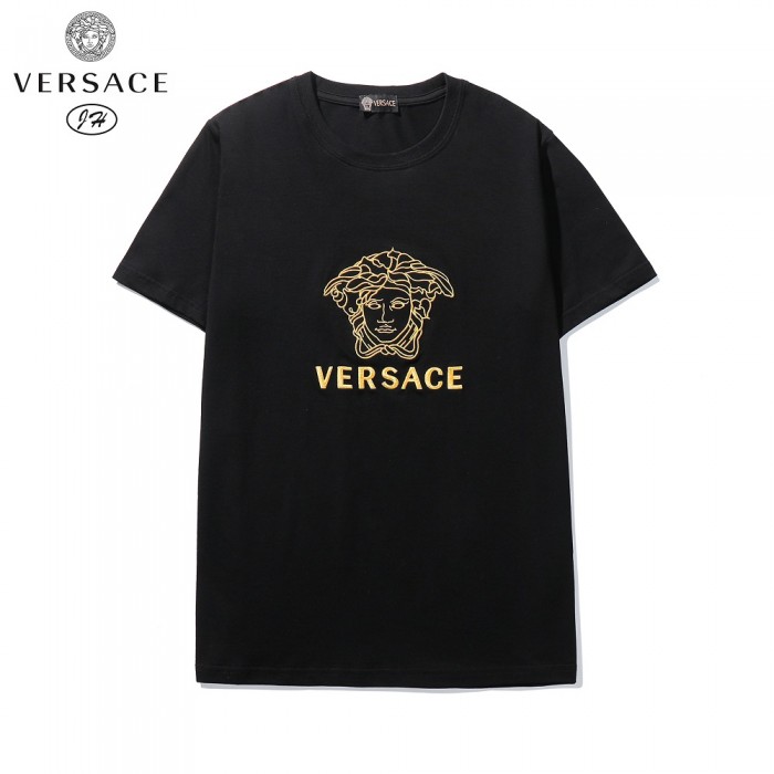 VERSACE Fashion Summer Short sleeve T-shirt-Black-355182