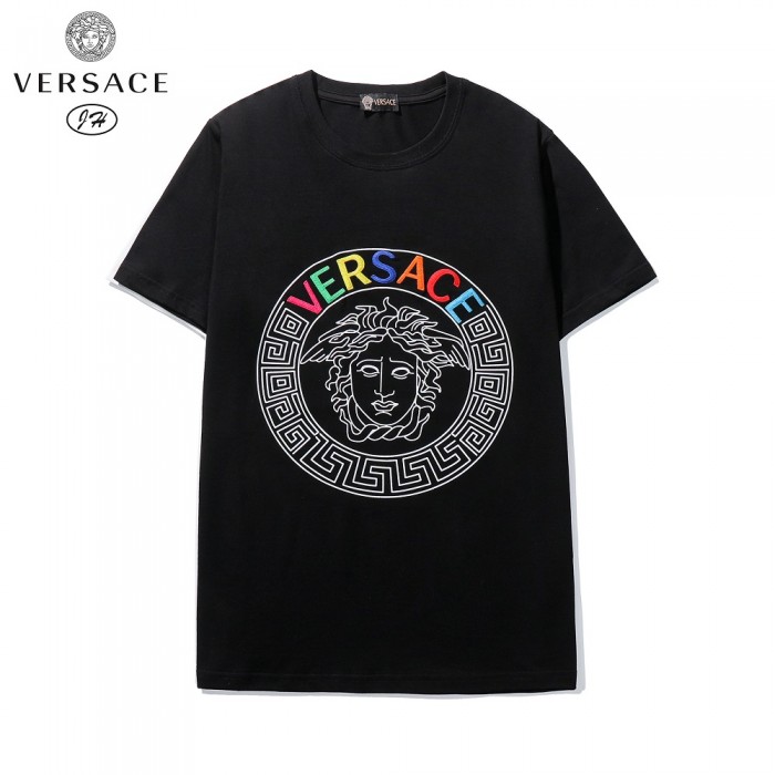 VERSACE Fashion Summer Short sleeve T-shirt-Black-1932225