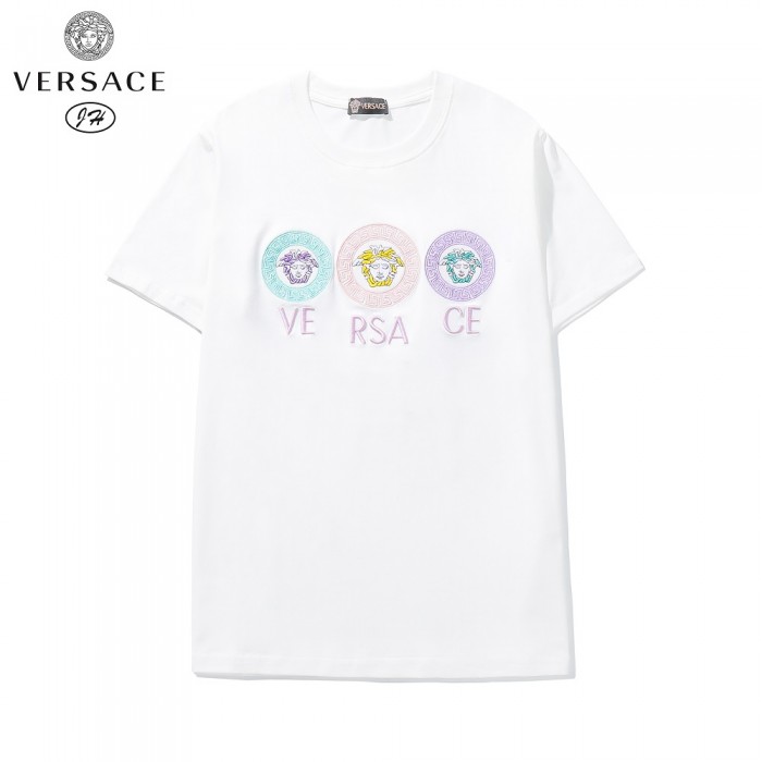 VERSACE Fashion Summer Short sleeve T-shirt-White-8513973