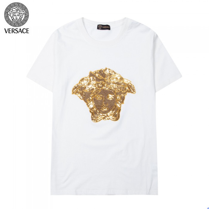 VERSACE Fashion Casual Summer Short sleeve T-shirt-White-2785777