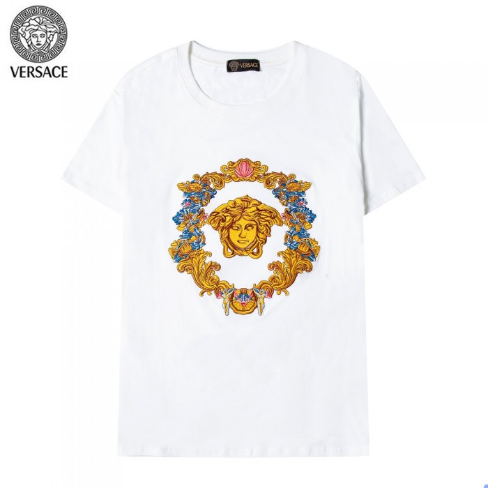 VERSACE Fashion Casual Summer Short sleeve T-shirt-White-4672157