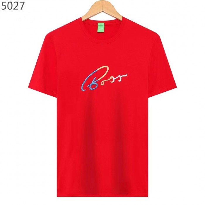 Boss Fashion Casual Summer Short sleeve T-shirt-Red-5155154