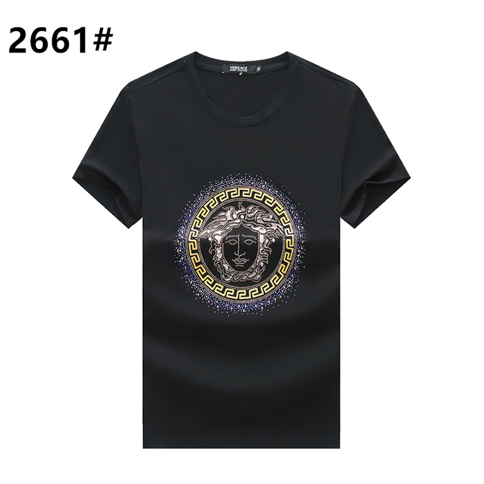 VERSACE Fashion Casual Summer Short sleeve T-shirt-Black-6430042