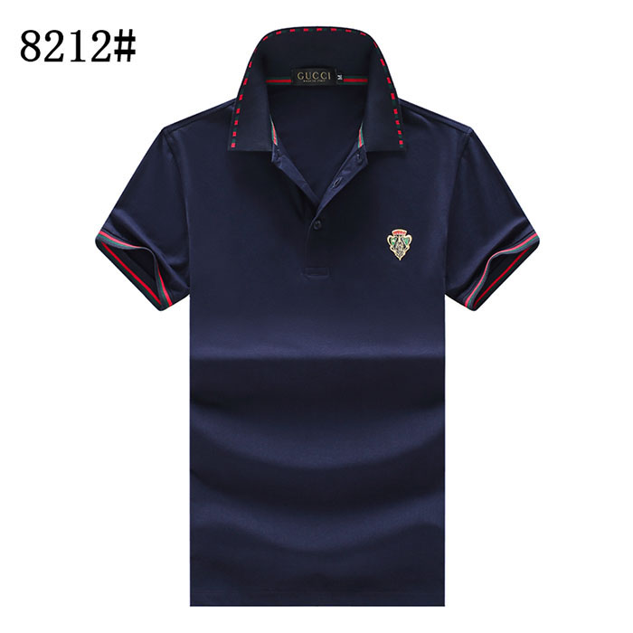 GUCCI Fashion Casual Summer Short sleeve T-shirt-Navy Blue-3121333