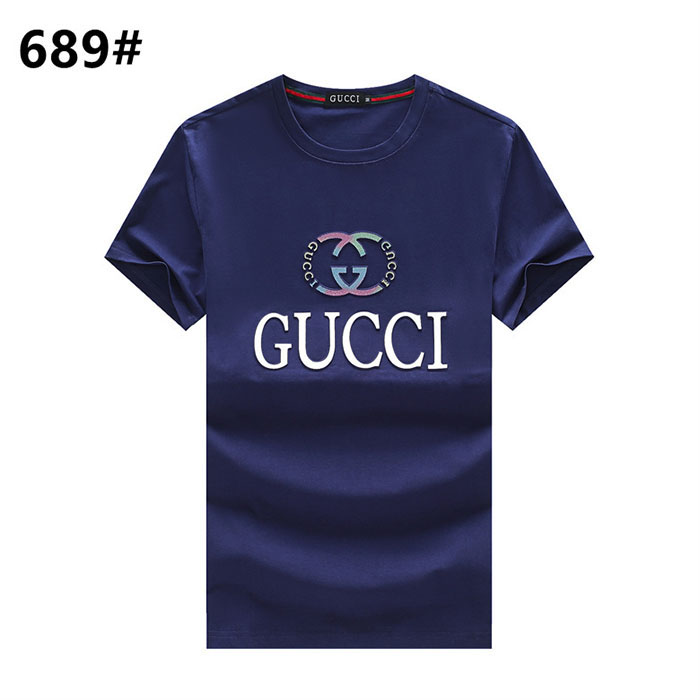 GUCCI Fashion Casual Summer Short sleeve T-shirt-Navy Blue-9448297