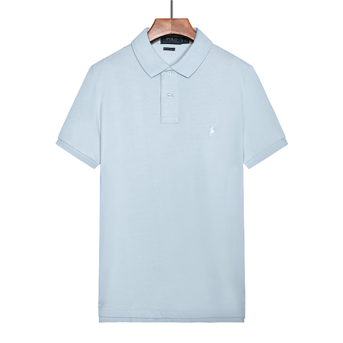 POLO Fashion Casual Summer Short sleeve T-shirt-Light Blue-4659866