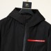 Prada Winter Wind Breaker Hooded Parka Wind Breaker -Black-246714