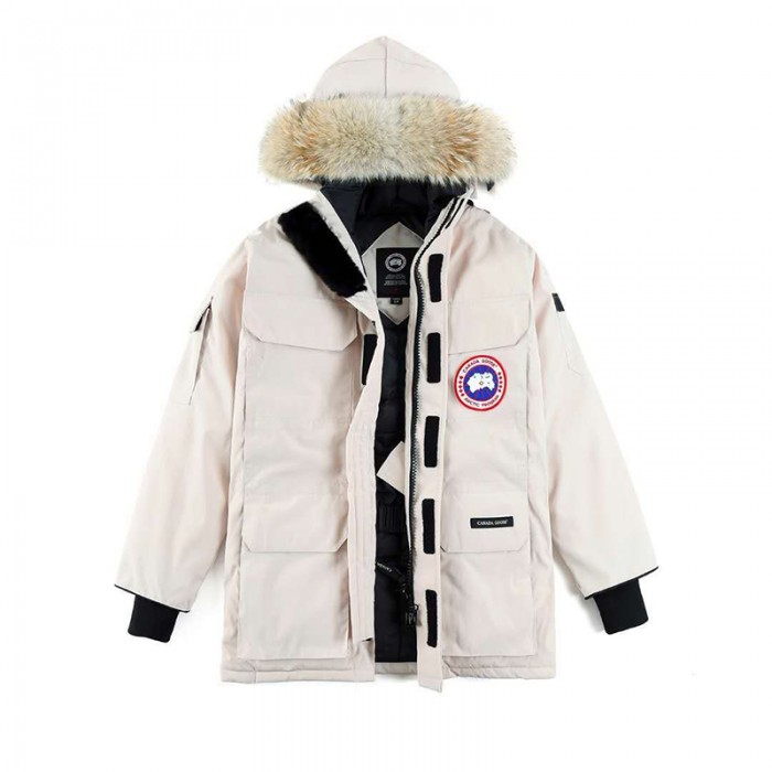 Canada Goose Winter Down Jacket Hooded Parka Down Jacket -Beige-1930861