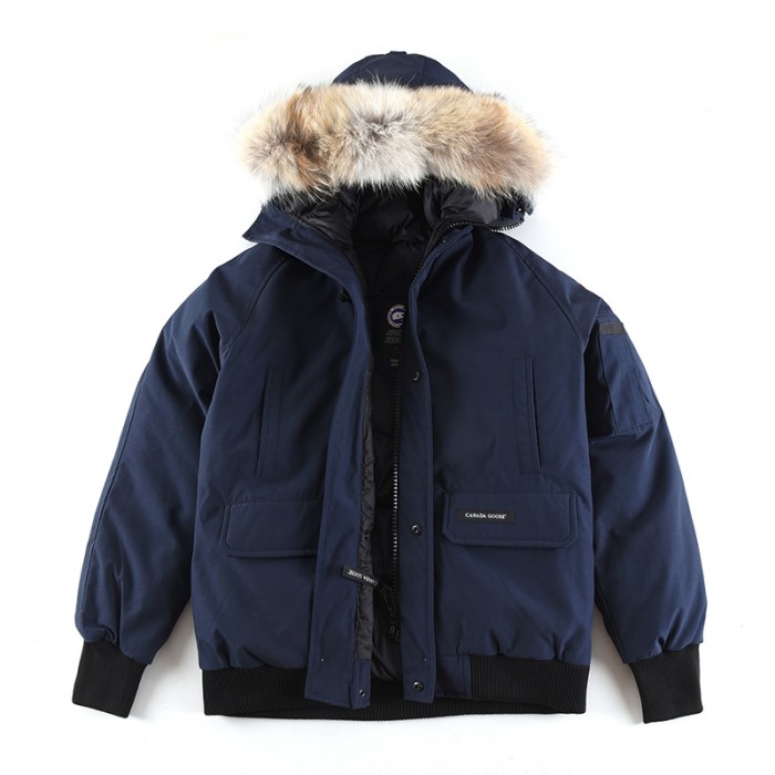 Canada Goose Winter Down Jacket Hooded Parka Down Jacket -Navy Blue-4445500