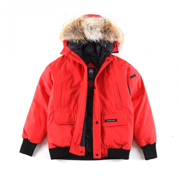 Canada Goose Winter Down Jacket Hooded Parka Down Jacket -Red-553313