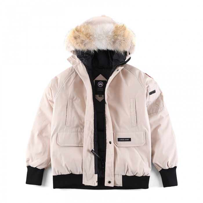 Canada Goose Winter Down Jacket Hooded Parka Down Jacket -Beige-6735894