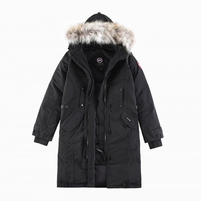 Canada Goose Winter Women Down Jacket Hooded Parka Long Down Jacket -Black-901364