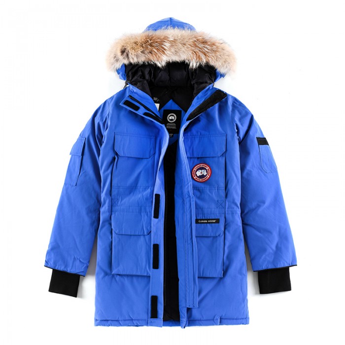 Canada Goose Winter Women Down Jacket Hooded Parka Long Down Jacket -Blue-6714793