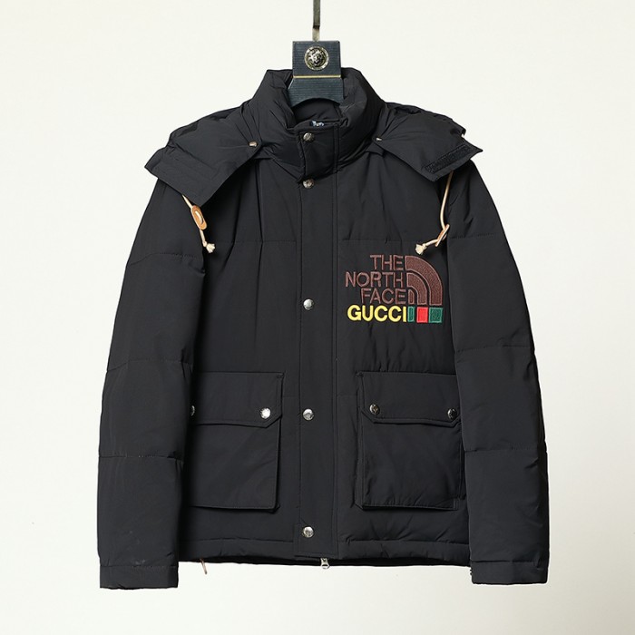 Collaboration The North Face X GUCCI Winter Down Jacket Hooded Parka Down Jacket -Black-3121312