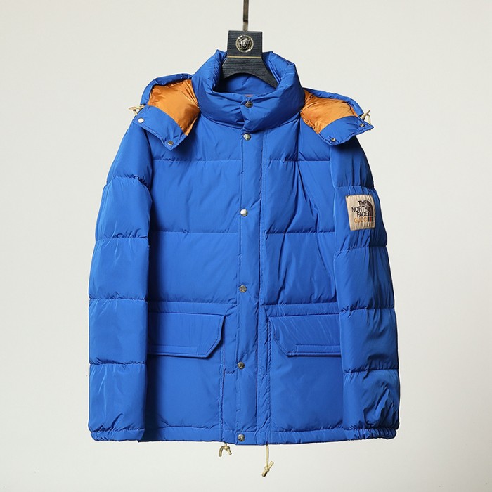 The North Face Winter Down Jacket Hooded Parka Down Jacket -Blue-7594434