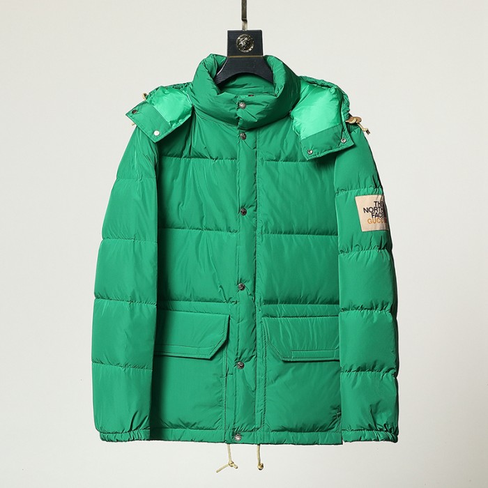 The North Face Winter Down Jacket Hooded Parka Down Jacket -Green-9740901