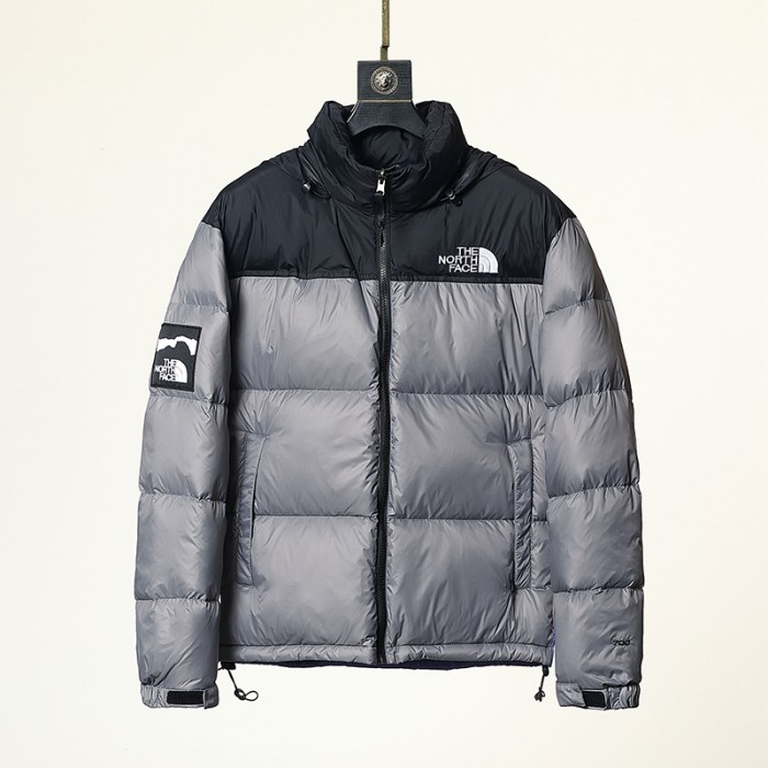 The North Face Winter Down Jacket Hooded Parka Down Jacket -Grey/Black-3715613