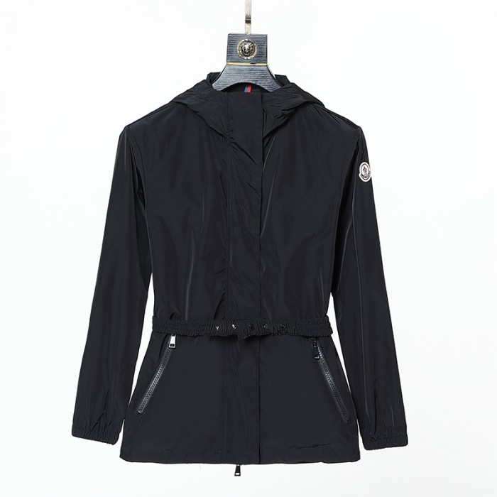 Moncler Women Winter Wind Breaker Hooded Parka Wind Breaker -Black-3036508