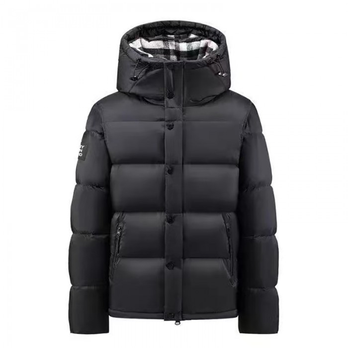 Burberry Winter Down Jacket Parka Hooded Down Jacket -Black-7363775