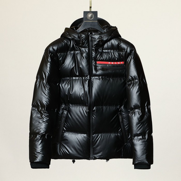 Prada Winter Down Jacket Parka Hooded Down Jacket -Black-1545161