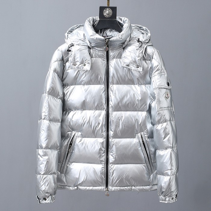 Moncler Winter Down Jacket Parka Hooded Down Jacket -Silver-1411690