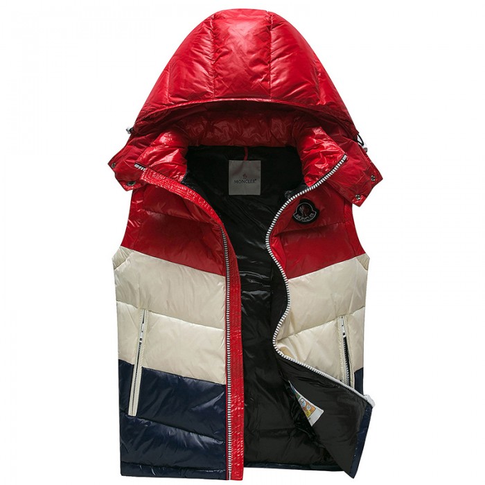 Moncler Winter Down Jacket Sleeveless vest Parka Hooded Down Jacket Sleeveless vest-Black/White-6735431