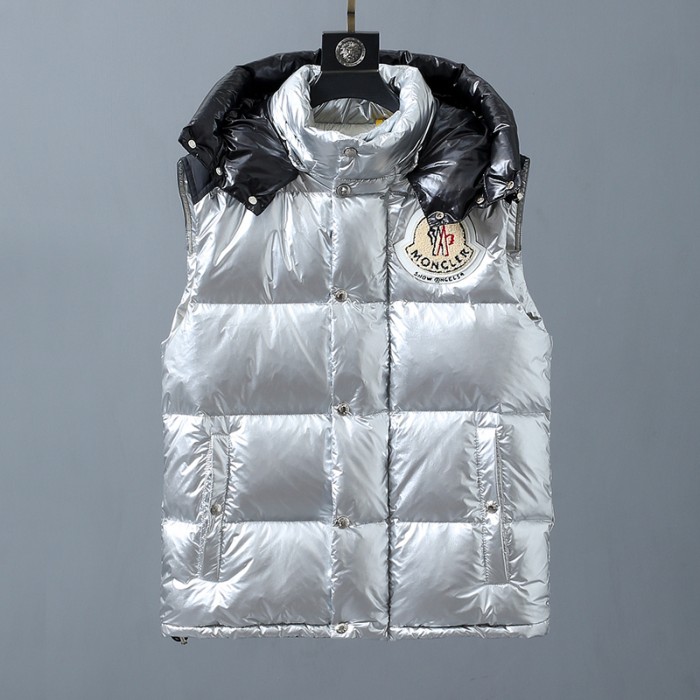 Moncler Winter Down Jacket Sleeveless vest Parka Hooded Down Jacket Sleeveless vest-Silver-9440865