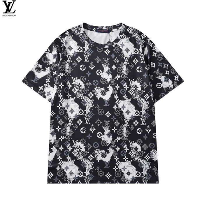 Louis Vuitton LV Fashion Casual Summer Short sleeve T-shirt-Black/White-7701975