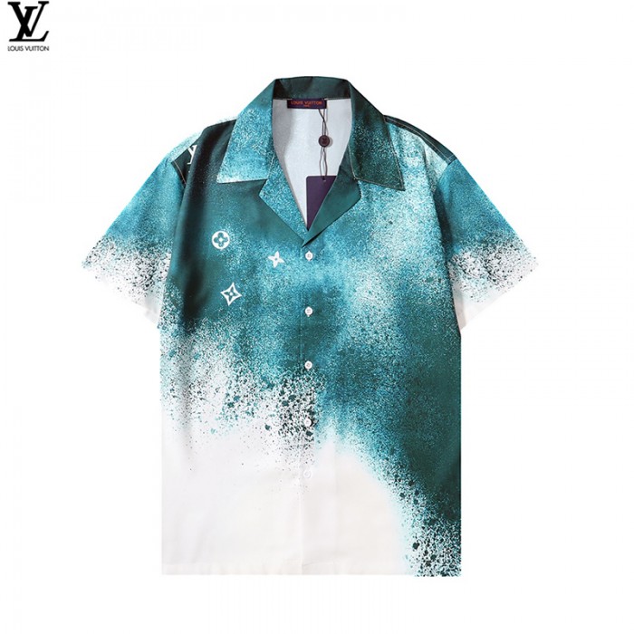 Louis Vuitton LV Fashion Casual Summer Short sleeve T-shirt-White/Green-5653352