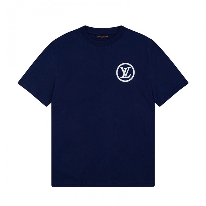 Louis Vuitton LV Fashion Casual Summer Short sleeve T-shirt-Navy Blue-4338362