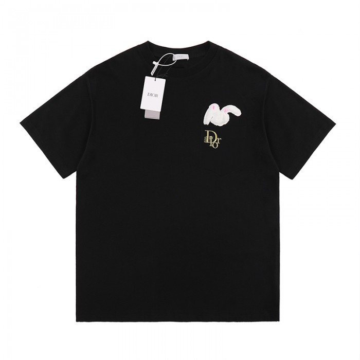 Dior Fashion Casual Summer Short sleeve T-shirt-Black-3080909