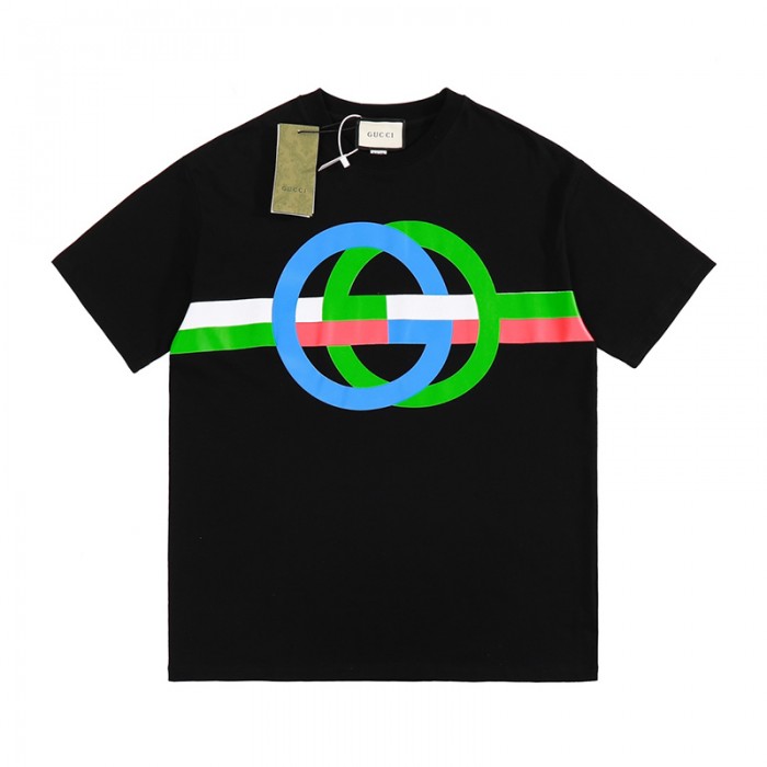 GUCCI Fashion Casual Summer Short sleeve T-shirt-Black-5296213