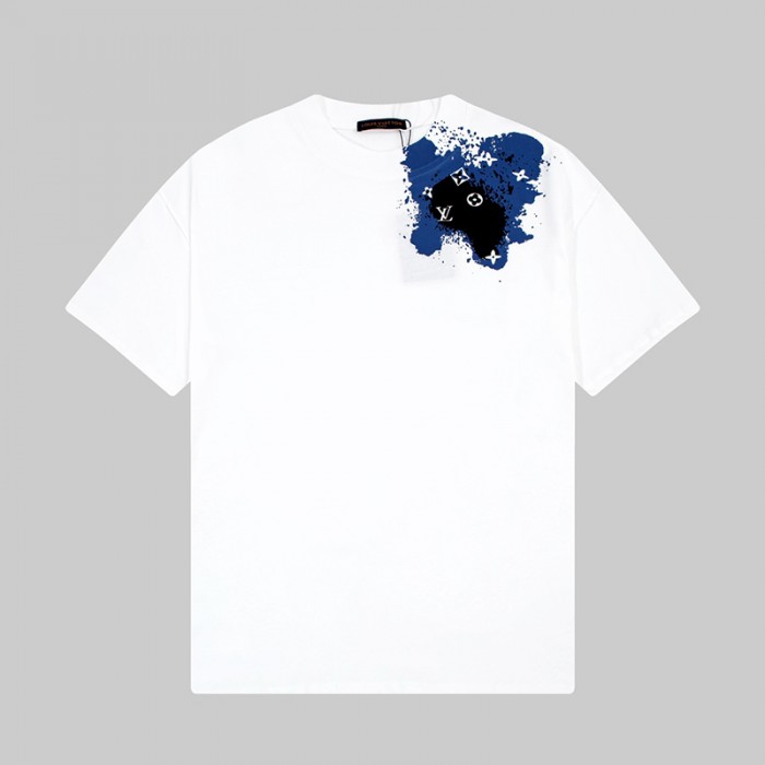 Louis Vuitton LV Fashion Casual Summer Short sleeve T-shirt-White/Blue-4326023