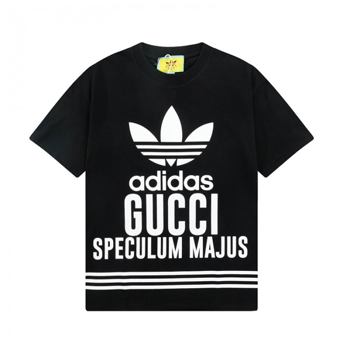 GUCCI X Adidas Fashion Casual Summer Short sleeve T-shirt-Black-4329073