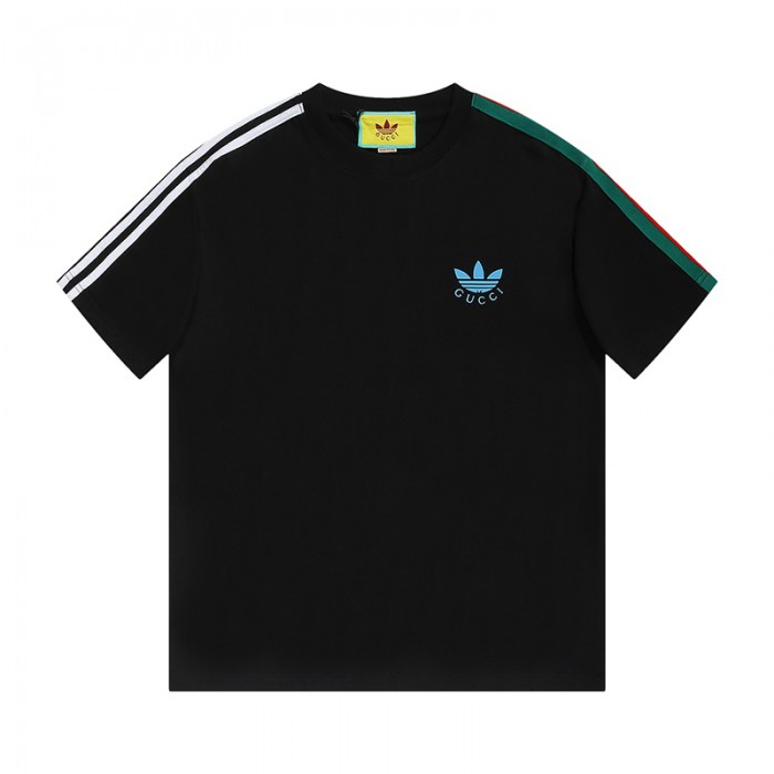 GUCCI X Adidas Fashion Casual Summer Short sleeve T-shirt-Black-4707393