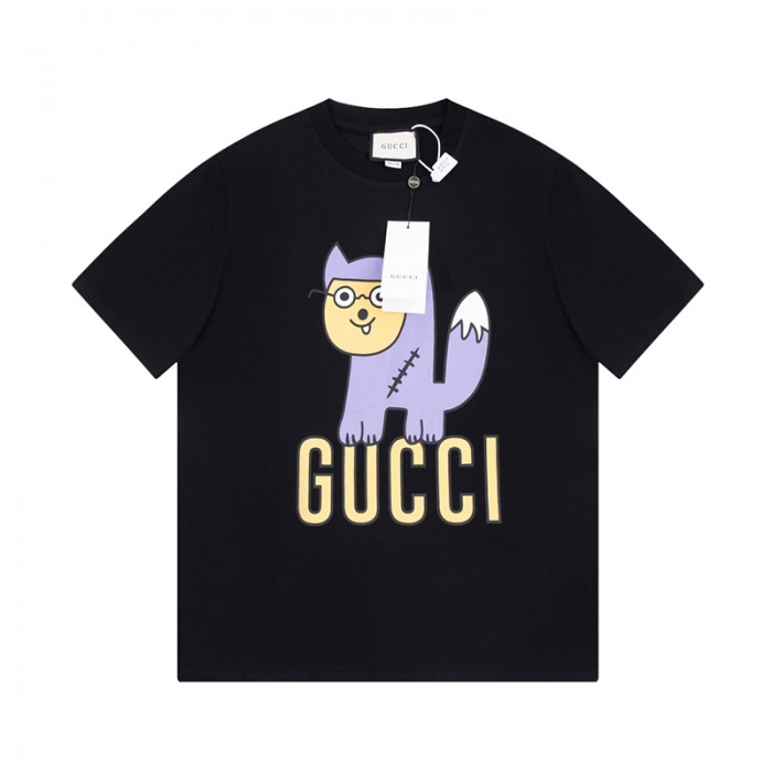 GUCCI Fashion Casual Summer Short sleeve T-shirt-Black-6633133