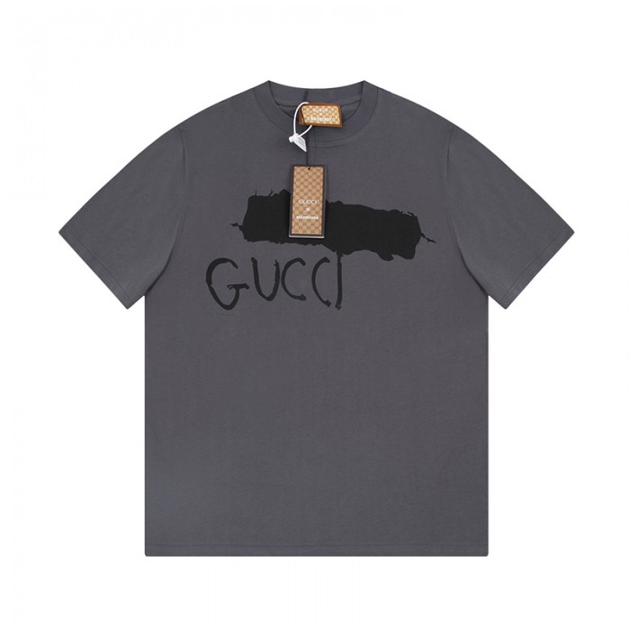 GUCCI X Balenciaga Fashion Casual Summer Short sleeve T-shirt-Gray-4104410