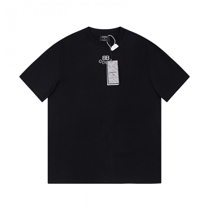 GUCCI X Balenciaga Fashion Casual Summer Short sleeve T-shirt-Black-9505445