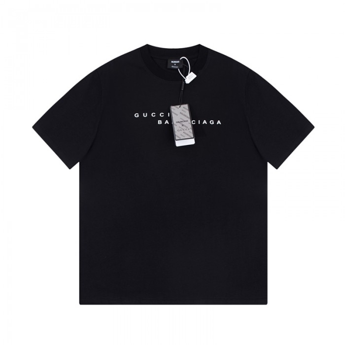 GUCCI X Balenciaga Fashion Casual Summer Short sleeve T-shirt-Black-8381086