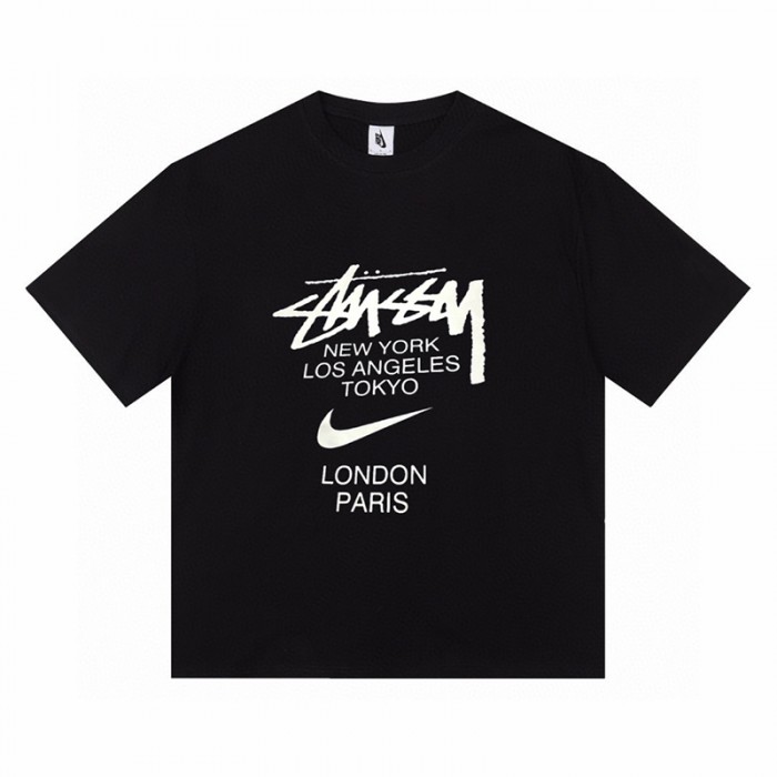 Stussy Fashion Summer Short sleeve T-shirt-Black-4590410